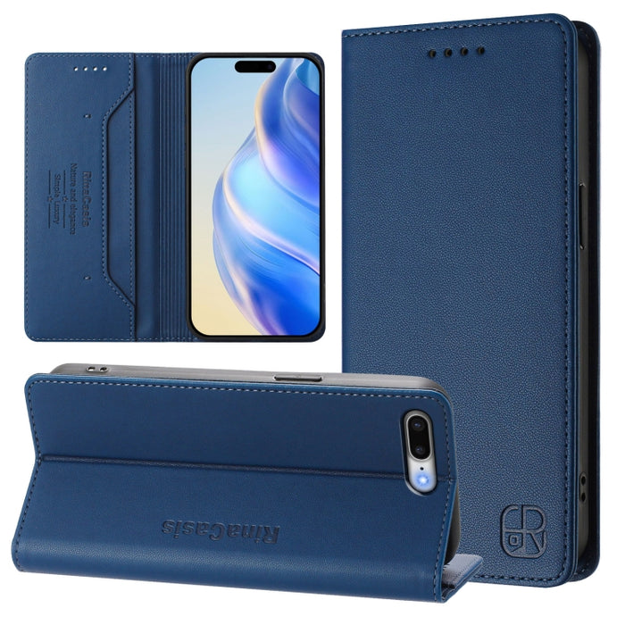 Estuche para teléfono de cuero con doble pliegue y succión magnética y RFID RC01, For iPhone 11 Pro Max, For iPhone 11, For iPhone 11 Pro, For iPhone X / XS, For iPhone XR, For iPhone XS Max, For iPhone 7 Plus / 8 Plus