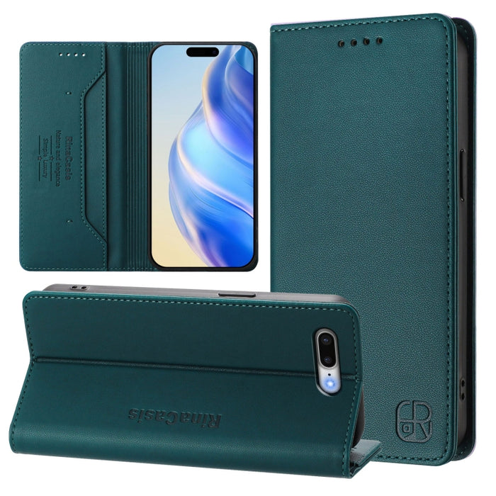 Estuche para teléfono de cuero con doble pliegue y succión magnética y RFID RC01, For iPhone 11 Pro Max, For iPhone 11, For iPhone 11 Pro, For iPhone X / XS, For iPhone XR, For iPhone XS Max, For iPhone 7 Plus / 8 Plus