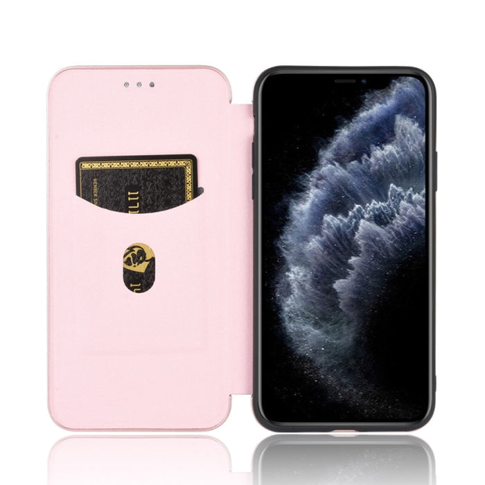 Textura de fibra de carbono Flip horizontal magnético TPU + PC + Funda de cuero PU con ranura para tarjeta, For iPhone 11 Pro, For iPhone 6 / 6s, For iPhone 6 Plus / 6s Plus, For iPhone 11 Pro Max, For iPhone 11, For iPhone 12 mini, For iPhone 12 / 12 ...