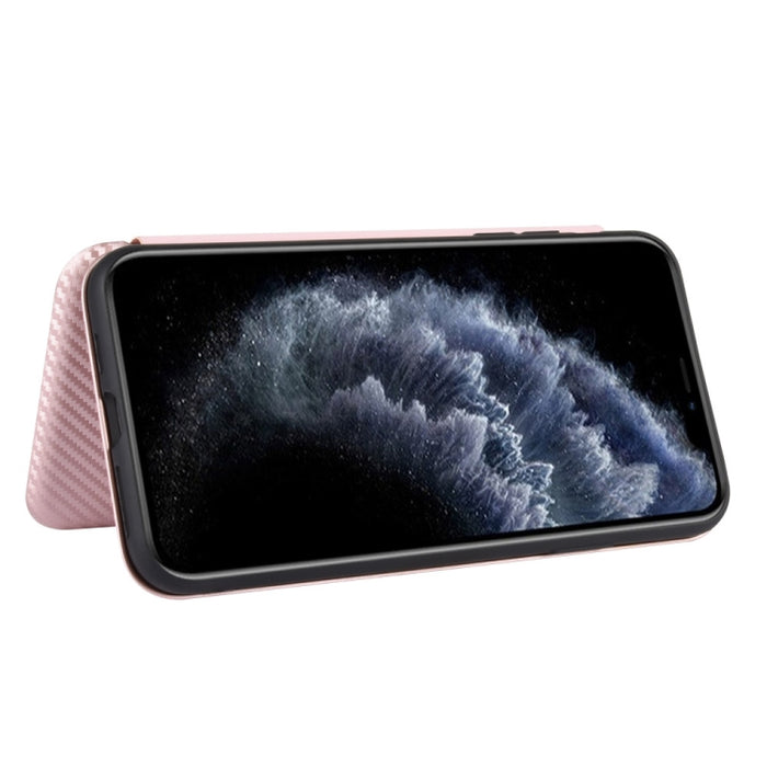 Textura de fibra de carbono Flip horizontal magnético TPU + PC + Funda de cuero PU con ranura para tarjeta, For iPhone 11 Pro, For iPhone 6 / 6s, For iPhone 6 Plus / 6s Plus, For iPhone 11 Pro Max, For iPhone 11, For iPhone 12 mini, For iPhone 12 / 12 ...