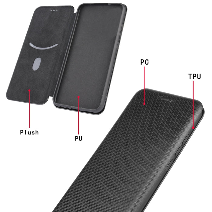 Textura de fibra de carbono Flip horizontal magnético TPU + PC + Funda de cuero PU con ranura para tarjeta, For iPhone 11 Pro, For iPhone 6 / 6s, For iPhone 6 Plus / 6s Plus, For iPhone 11 Pro Max, For iPhone 11, For iPhone 12 mini, For iPhone 12 / 12 ...