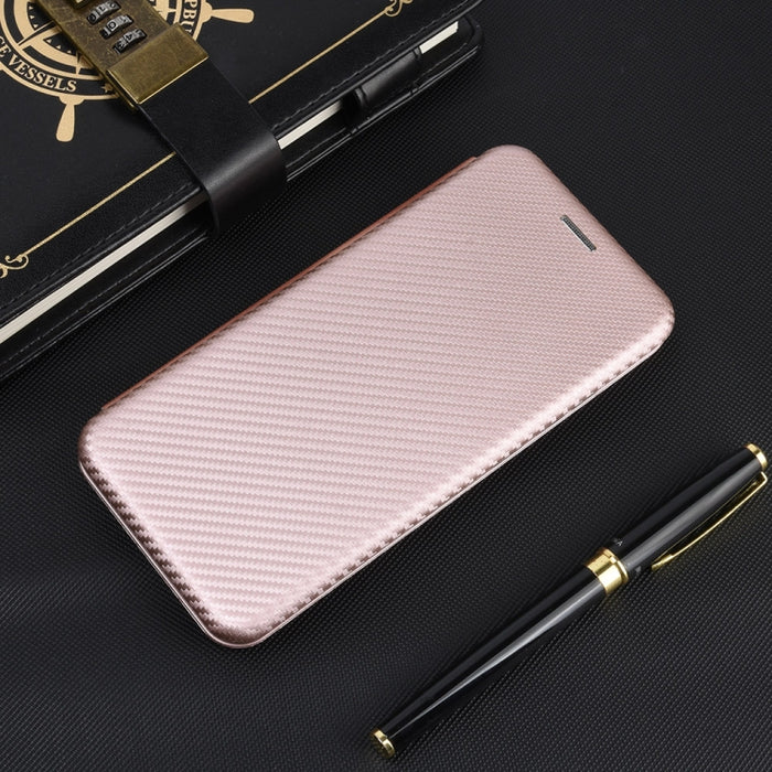 Textura de fibra de carbono Flip horizontal magnético TPU + PC + Funda de cuero PU con ranura para tarjeta, For iPhone 11 Pro, For iPhone 6 / 6s, For iPhone 6 Plus / 6s Plus, For iPhone 11 Pro Max, For iPhone 11, For iPhone 12 mini, For iPhone 12 / 12 ...
