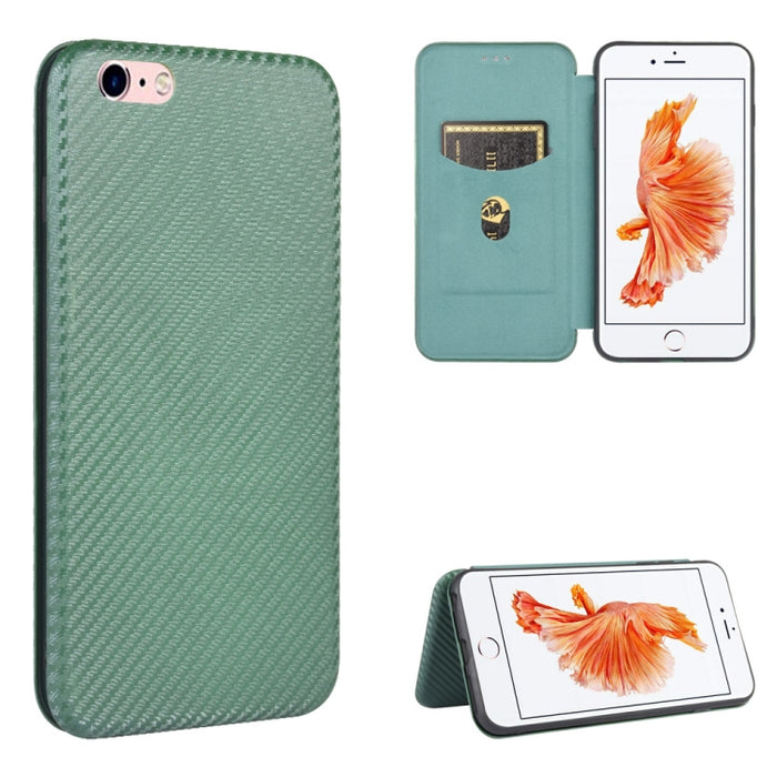 Textura de fibra de carbono Flip horizontal magnético TPU + PC + Funda de cuero PU con ranura para tarjeta, For iPhone 11 Pro, For iPhone 6 / 6s, For iPhone 6 Plus / 6s Plus, For iPhone 11 Pro Max, For iPhone 11, For iPhone 12 mini, For iPhone 12 / 12 ...