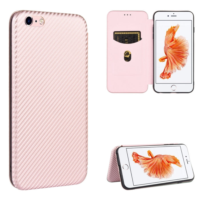 Textura de fibra de carbono Flip horizontal magnético TPU + PC + Funda de cuero PU con ranura para tarjeta, For iPhone 11 Pro, For iPhone 6 / 6s, For iPhone 6 Plus / 6s Plus, For iPhone 11 Pro Max, For iPhone 11, For iPhone 12 mini, For iPhone 12 / 12 ...