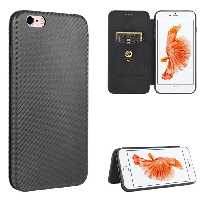 Textura de fibra de carbono Flip horizontal magnético TPU + PC + Funda de cuero PU con ranura para tarjeta, For iPhone 11 Pro, For iPhone 6 / 6s, For iPhone 6 Plus / 6s Plus, For iPhone 11 Pro Max, For iPhone 11, For iPhone 12 mini, For iPhone 12 / 12 ...