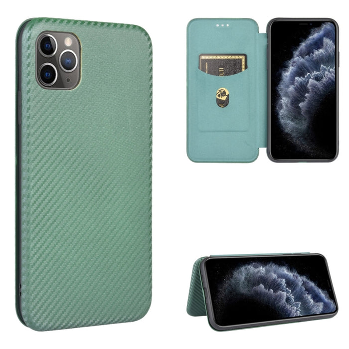 Textura de fibra de carbono Flip horizontal magnético TPU + PC + Funda de cuero PU con ranura para tarjeta, For iPhone 11 Pro, For iPhone 6 / 6s, For iPhone 6 Plus / 6s Plus, For iPhone 11 Pro Max, For iPhone 11, For iPhone 12 mini, For iPhone 12 / 12 ...