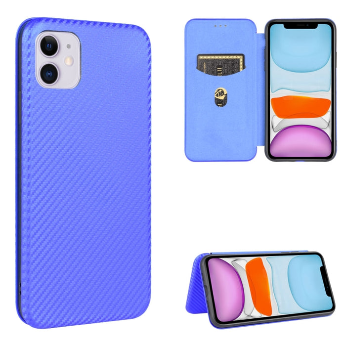 Textura de fibra de carbono Flip horizontal magnético TPU + PC + Funda de cuero PU con ranura para tarjeta, For iPhone 11 Pro, For iPhone 6 / 6s, For iPhone 6 Plus / 6s Plus, For iPhone 11 Pro Max, For iPhone 11, For iPhone 12 mini, For iPhone 12 / 12 ...