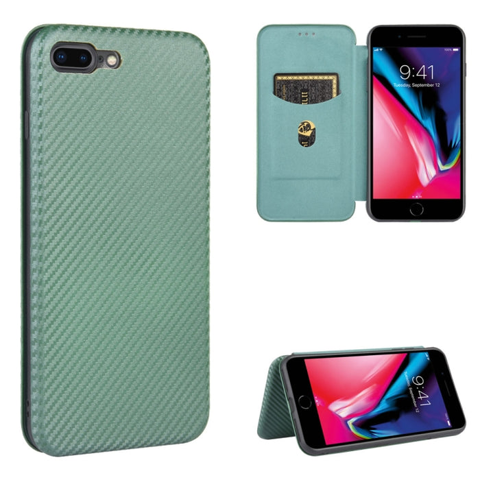Textura de fibra de carbono Flip horizontal magnético TPU + PC + Funda de cuero PU con ranura para tarjeta, For iPhone 11 Pro, For iPhone 6 / 6s, For iPhone 6 Plus / 6s Plus, For iPhone 11 Pro Max, For iPhone 11, For iPhone 12 mini, For iPhone 12 / 12 ...
