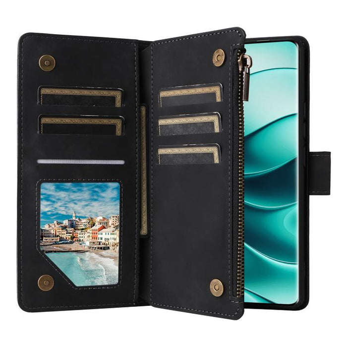 Estuche multifuncional de cuero para teléfono con cremallera y billetera esmerilada, For Redmi Note 15 Pro+ 5G Global 163.3mm, For Redmi Note 15 4G / 5G Global 164mm, For Redmi Note 15 Pro 4G Global 163.2mm, For Redmi Note 15 Pro 5G Global 163.6mm     ...