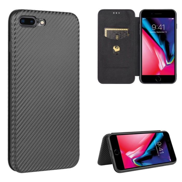 Textura de fibra de carbono Flip horizontal magnético TPU + PC + Funda de cuero PU con ranura para tarjeta, For iPhone 11 Pro, For iPhone 6 / 6s, For iPhone 6 Plus / 6s Plus, For iPhone 11 Pro Max, For iPhone 11, For iPhone 12 mini, For iPhone 12 / 12 ...