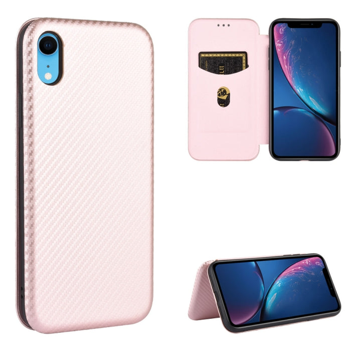 Textura de fibra de carbono Flip horizontal magnético TPU + PC + Funda de cuero PU con ranura para tarjeta, For iPhone 11 Pro, For iPhone 6 / 6s, For iPhone 6 Plus / 6s Plus, For iPhone 11 Pro Max, For iPhone 11, For iPhone 12 mini, For iPhone 12 / 12 ...