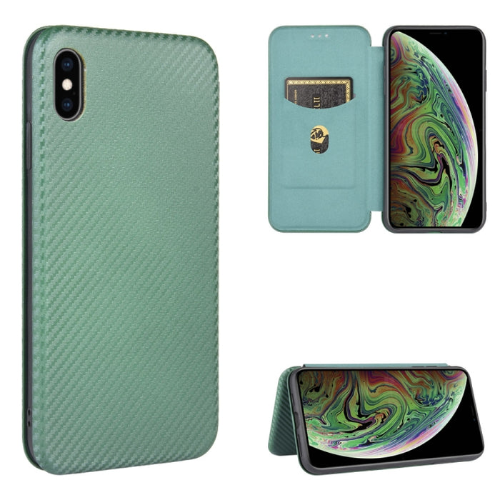 Textura de fibra de carbono Flip horizontal magnético TPU + PC + Funda de cuero PU con ranura para tarjeta, For iPhone 11 Pro, For iPhone 6 / 6s, For iPhone 6 Plus / 6s Plus, For iPhone 11 Pro Max, For iPhone 11, For iPhone 12 mini, For iPhone 12 / 12 ...