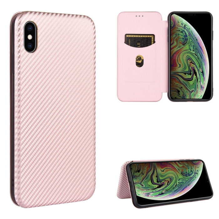 Textura de fibra de carbono Flip horizontal magnético TPU + PC + Funda de cuero PU con ranura para tarjeta, For iPhone 11 Pro, For iPhone 6 / 6s, For iPhone 6 Plus / 6s Plus, For iPhone 11 Pro Max, For iPhone 11, For iPhone 12 mini, For iPhone 12 / 12 ...