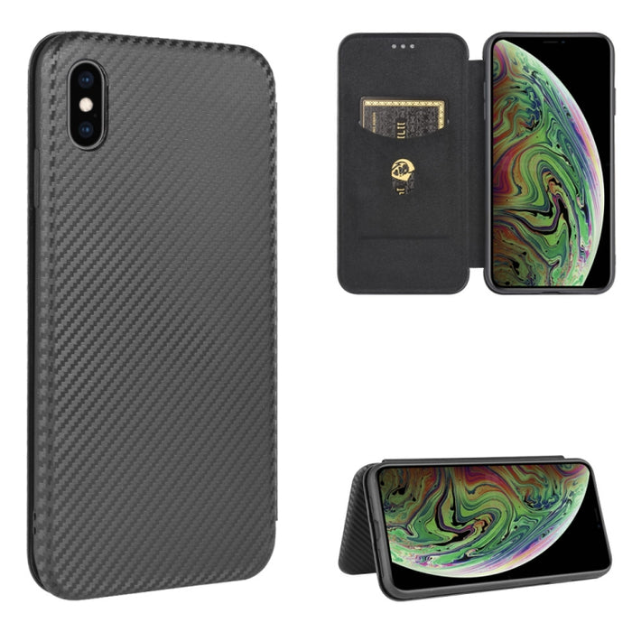 Textura de fibra de carbono Flip horizontal magnético TPU + PC + Funda de cuero PU con ranura para tarjeta, For iPhone 11 Pro, For iPhone 6 / 6s, For iPhone 6 Plus / 6s Plus, For iPhone 11 Pro Max, For iPhone 11, For iPhone 12 mini, For iPhone 12 / 12 ...