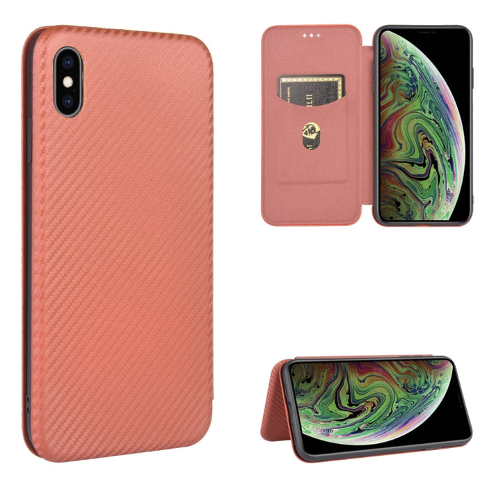 Textura de fibra de carbono Flip horizontal magnético TPU + PC + Funda de cuero PU con ranura para tarjeta, For iPhone 11 Pro, For iPhone 6 / 6s, For iPhone 6 Plus / 6s Plus, For iPhone 11 Pro Max, For iPhone 11, For iPhone 12 mini, For iPhone 12 / 12 ...