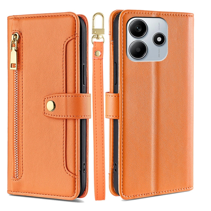 Funda de cuero para teléfono con cremallera y diseño cruzado con textura de oveja, For Redmi A7 Pro 171mm / Poco C85x 5G, For Redmi Turbo 5 Max 5G / Poco X8 Pro Max 5G, For Redmi Turbo 5 5G / Poco X8 Pro 5G, For Redmi K90 Pro Max 5G / Poco F8 Ultra    ...