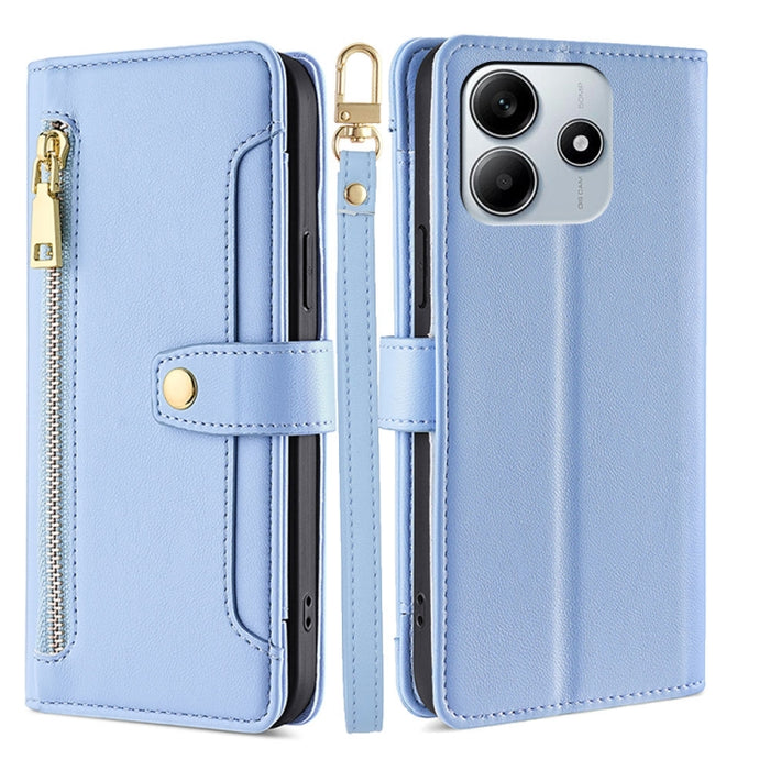 Funda de cuero para teléfono con cremallera y diseño cruzado con textura de oveja, For Redmi A7 Pro 171mm / Poco C85x 5G, For Redmi Turbo 5 Max 5G / Poco X8 Pro Max 5G, For Redmi Turbo 5 5G / Poco X8 Pro 5G, For Redmi K90 Pro Max 5G / Poco F8 Ultra    ...