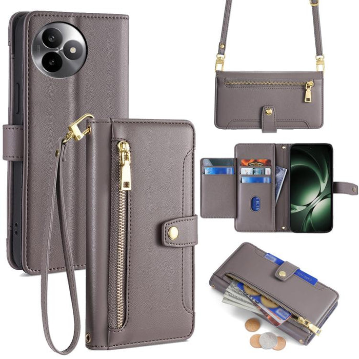 Funda de cuero para teléfono con cremallera y diseño cruzado con textura de oveja, For Redmi A7 Pro 171mm / Poco C85x 5G, For Redmi Turbo 5 Max 5G / Poco X8 Pro Max 5G, For Redmi Turbo 5 5G / Poco X8 Pro 5G, For Redmi K90 Pro Max 5G / Poco F8 Ultra    ...