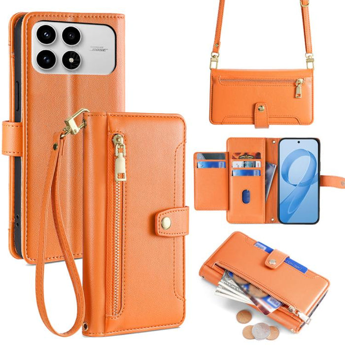 Funda de cuero para teléfono con cremallera y diseño cruzado con textura de oveja, For Redmi A7 Pro 171mm / Poco C85x 5G, For Redmi Turbo 5 Max 5G / Poco X8 Pro Max 5G, For Redmi Turbo 5 5G / Poco X8 Pro 5G, For Redmi K90 Pro Max 5G / Poco F8 Ultra    ...