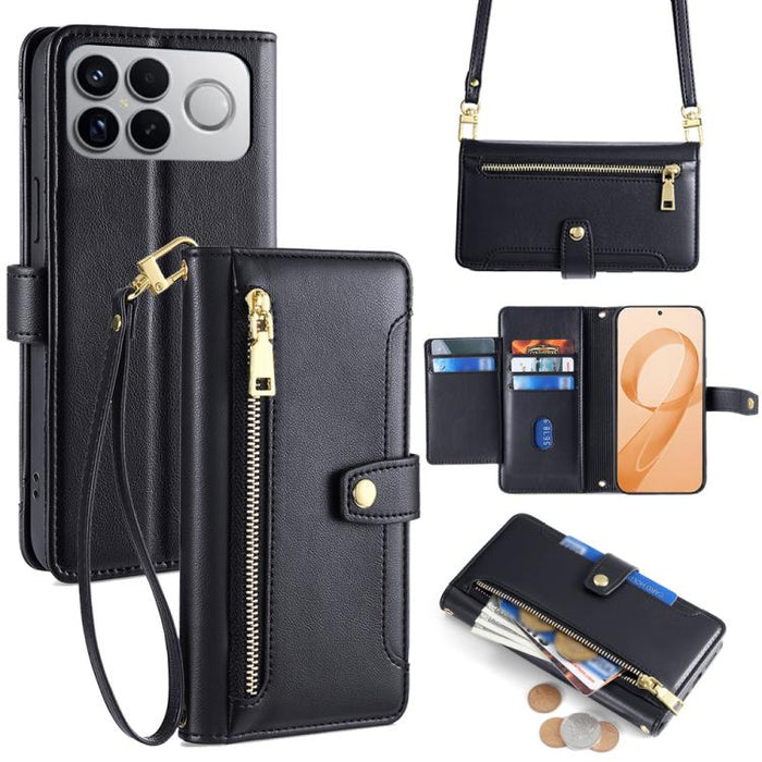 Funda de cuero para teléfono con cremallera y diseño cruzado con textura de oveja, For Redmi A7 Pro 171mm / Poco C85x 5G, For Redmi Turbo 5 Max 5G / Poco X8 Pro Max 5G, For Redmi Turbo 5 5G / Poco X8 Pro 5G, For Redmi K90 Pro Max 5G / Poco F8 Ultra    ...