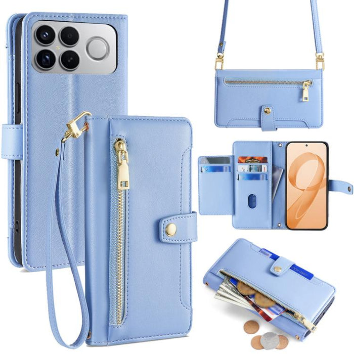 Funda de cuero para teléfono con cremallera y diseño cruzado con textura de oveja, For Redmi A7 Pro 171mm / Poco C85x 5G, For Redmi Turbo 5 Max 5G / Poco X8 Pro Max 5G, For Redmi Turbo 5 5G / Poco X8 Pro 5G, For Redmi K90 Pro Max 5G / Poco F8 Ultra    ...