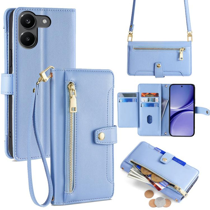 Funda de cuero para teléfono con cremallera y diseño cruzado con textura de oveja, For Redmi A7 Pro 171mm / Poco C85x 5G, For Redmi Turbo 5 Max 5G / Poco X8 Pro Max 5G, For Redmi Turbo 5 5G / Poco X8 Pro 5G, For Redmi K90 Pro Max 5G / Poco F8 Ultra    ...