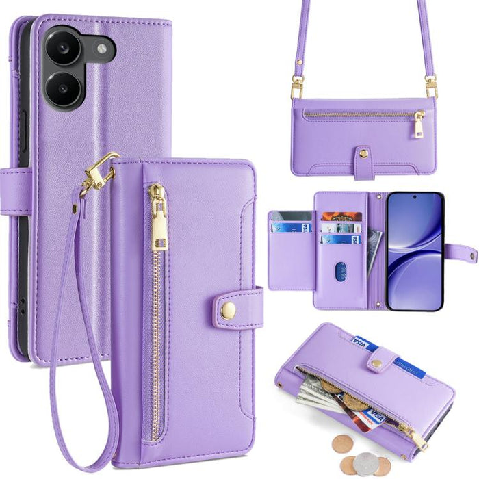 Funda de cuero para teléfono con cremallera y diseño cruzado con textura de oveja, For Redmi A7 Pro 171mm / Poco C85x 5G, For Redmi Turbo 5 Max 5G / Poco X8 Pro Max 5G, For Redmi Turbo 5 5G / Poco X8 Pro 5G, For Redmi K90 Pro Max 5G / Poco F8 Ultra    ...