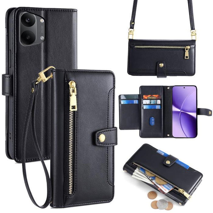 Funda de cuero para teléfono con cremallera y diseño cruzado con textura de oveja, For Redmi A7 Pro 171mm / Poco C85x 5G, For Redmi Turbo 5 Max 5G / Poco X8 Pro Max 5G, For Redmi Turbo 5 5G / Poco X8 Pro 5G, For Redmi K90 Pro Max 5G / Poco F8 Ultra    ...