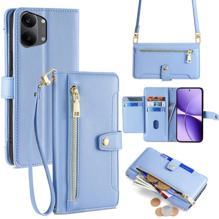 Funda de cuero para teléfono con cremallera y diseño cruzado con textura de oveja, For Redmi A7 Pro 171mm / Poco C85x 5G, For Redmi Turbo 5 Max 5G / Poco X8 Pro Max 5G, For Redmi Turbo 5 5G / Poco X8 Pro 5G, For Redmi K90 Pro Max 5G / Poco F8 Ultra    ...