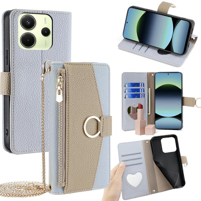 Funda para teléfono de piel con textura de lichi y diseño cruzado, For Redmi A7 Pro 171mm / Poco C85x 5G, For Redmi Turbo 5 Max 5G / Poco X8 Pro Max 5G, For Redmi Turbo 5 5G / Poco X8 Pro 5G, For Redmi K90 Pro Max / Poco F8 Ultra                       ...
