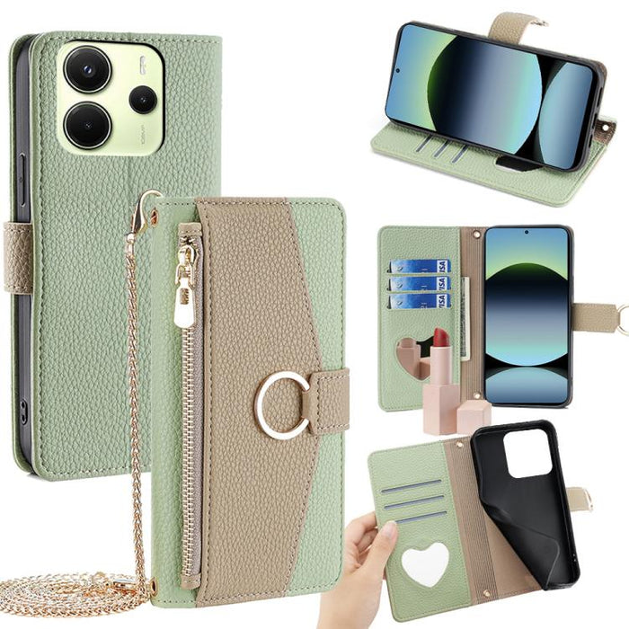 Funda para teléfono de piel con textura de lichi y diseño cruzado, For Redmi A7 Pro 171mm / Poco C85x 5G, For Redmi Turbo 5 Max 5G / Poco X8 Pro Max 5G, For Redmi Turbo 5 5G / Poco X8 Pro 5G, For Redmi K90 Pro Max / Poco F8 Ultra                       ...