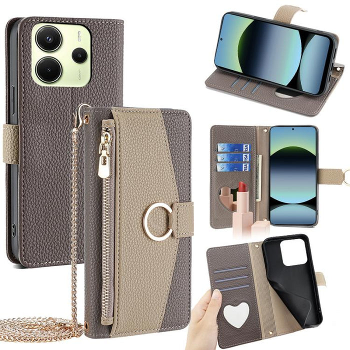 Funda para teléfono de piel con textura de lichi y diseño cruzado, For Redmi A7 Pro 171mm / Poco C85x 5G, For Redmi Turbo 5 Max 5G / Poco X8 Pro Max 5G, For Redmi Turbo 5 5G / Poco X8 Pro 5G, For Redmi K90 Pro Max / Poco F8 Ultra                       ...