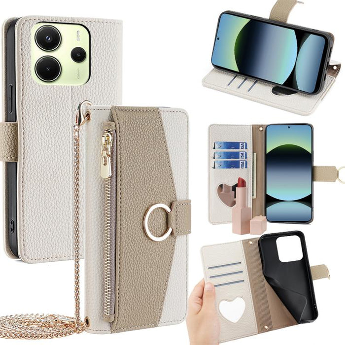 Funda para teléfono de piel con textura de lichi y diseño cruzado, For Redmi A7 Pro 171mm / Poco C85x 5G, For Redmi Turbo 5 Max 5G / Poco X8 Pro Max 5G, For Redmi Turbo 5 5G / Poco X8 Pro 5G, For Redmi K90 Pro Max / Poco F8 Ultra                       ...