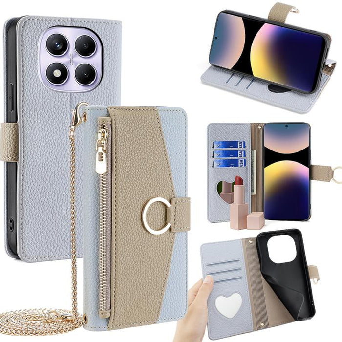 Funda para teléfono de piel con textura de lichi y diseño cruzado, For Redmi A7 Pro 171mm / Poco C85x 5G, For Redmi Turbo 5 Max 5G / Poco X8 Pro Max 5G, For Redmi Turbo 5 5G / Poco X8 Pro 5G, For Redmi K90 Pro Max / Poco F8 Ultra                       ...