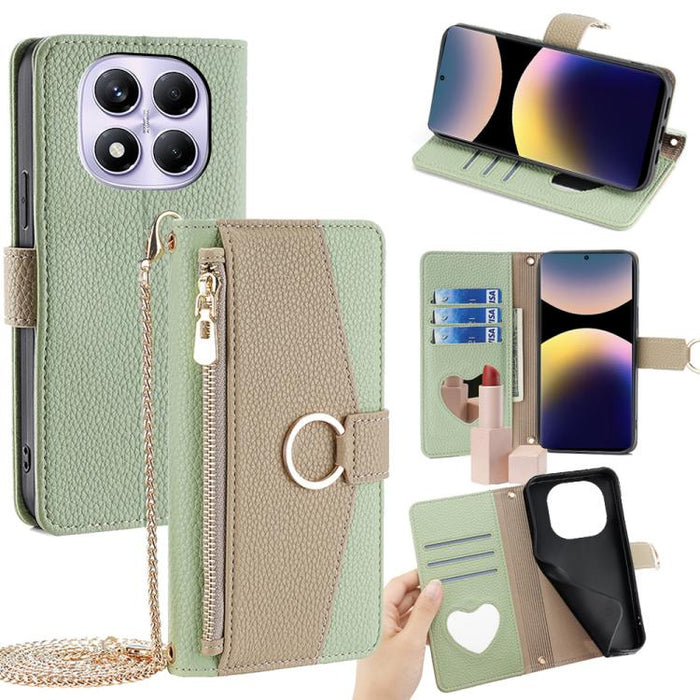 Funda para teléfono de piel con textura de lichi y diseño cruzado, For Redmi A7 Pro 171mm / Poco C85x 5G, For Redmi Turbo 5 Max 5G / Poco X8 Pro Max 5G, For Redmi Turbo 5 5G / Poco X8 Pro 5G, For Redmi K90 Pro Max / Poco F8 Ultra                       ...