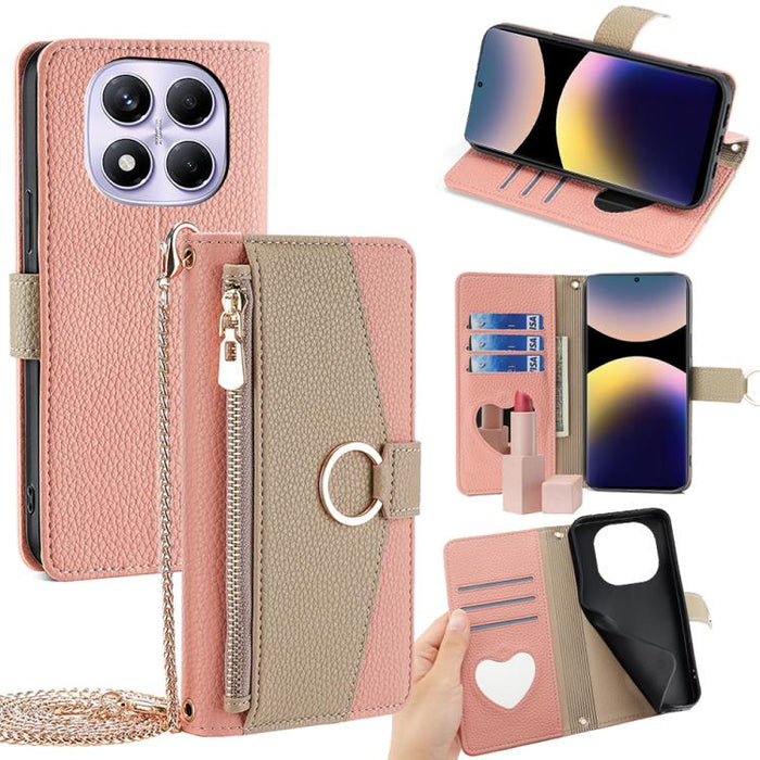 Funda para teléfono de piel con textura de lichi y diseño cruzado, For Redmi A7 Pro 171mm / Poco C85x 5G, For Redmi Turbo 5 Max 5G / Poco X8 Pro Max 5G, For Redmi Turbo 5 5G / Poco X8 Pro 5G, For Redmi K90 Pro Max / Poco F8 Ultra                       ...