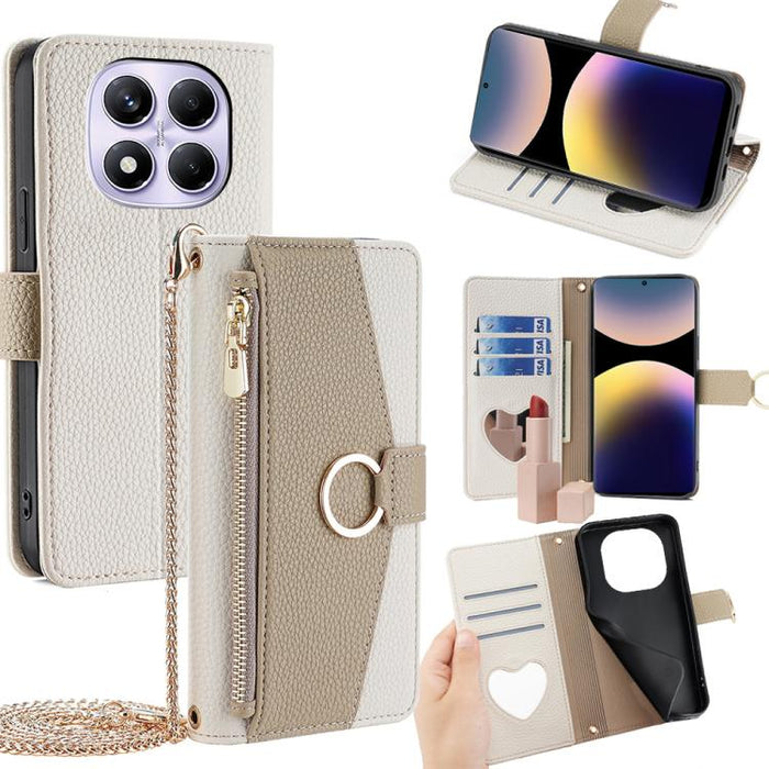 Funda para teléfono de piel con textura de lichi y diseño cruzado, For Redmi A7 Pro 171mm / Poco C85x 5G, For Redmi Turbo 5 Max 5G / Poco X8 Pro Max 5G, For Redmi Turbo 5 5G / Poco X8 Pro 5G, For Redmi K90 Pro Max / Poco F8 Ultra                       ...