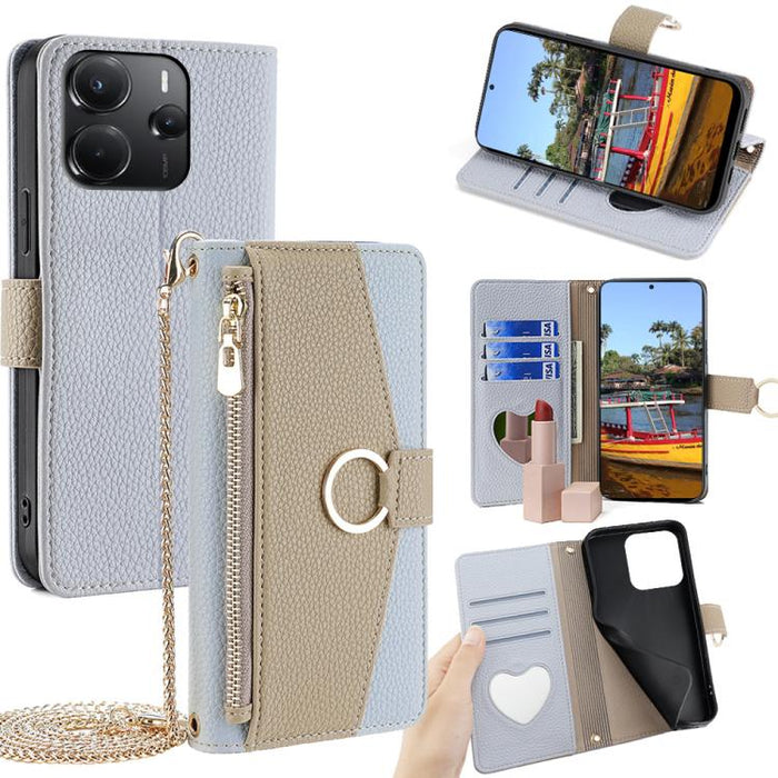 Funda para teléfono de piel con textura de lichi y diseño cruzado, For Redmi A7 Pro 171mm / Poco C85x 5G, For Redmi Turbo 5 Max 5G / Poco X8 Pro Max 5G, For Redmi Turbo 5 5G / Poco X8 Pro 5G, For Redmi K90 Pro Max / Poco F8 Ultra                       ...