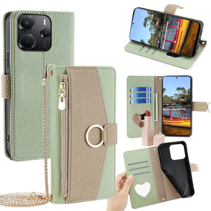 Funda para teléfono de piel con textura de lichi y diseño cruzado, For Redmi A7 Pro 171mm / Poco C85x 5G, For Redmi Turbo 5 Max 5G / Poco X8 Pro Max 5G, For Redmi Turbo 5 5G / Poco X8 Pro 5G, For Redmi K90 Pro Max / Poco F8 Ultra                       ...