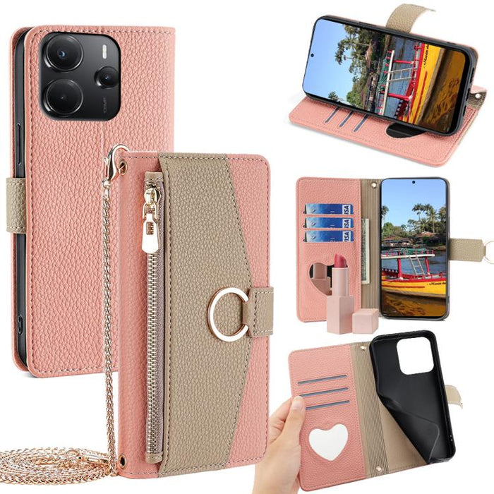 Funda para teléfono de piel con textura de lichi y diseño cruzado, For Redmi A7 Pro 171mm / Poco C85x 5G, For Redmi Turbo 5 Max 5G / Poco X8 Pro Max 5G, For Redmi Turbo 5 5G / Poco X8 Pro 5G, For Redmi K90 Pro Max / Poco F8 Ultra                       ...
