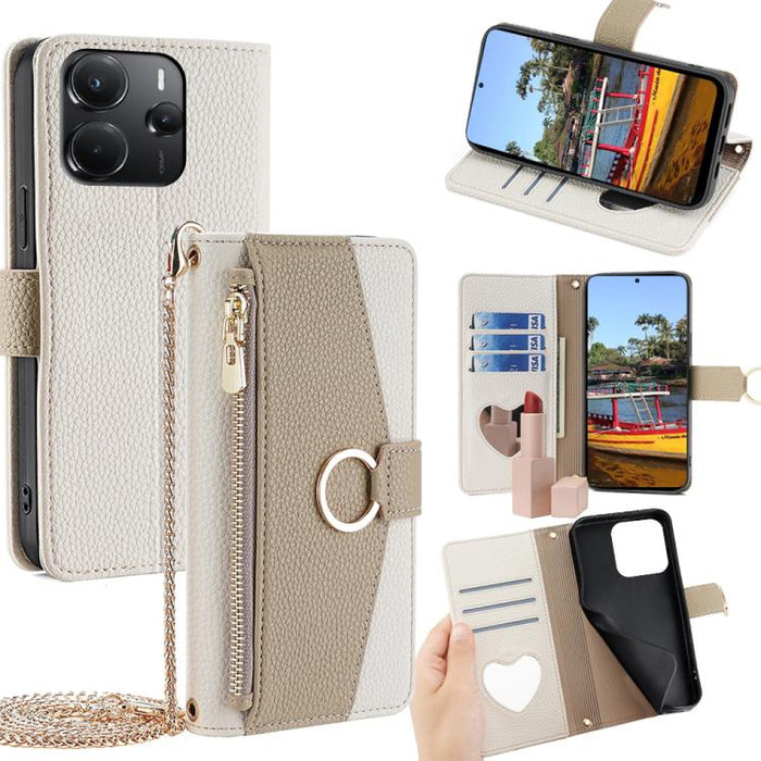 Funda para teléfono de piel con textura de lichi y diseño cruzado, For Redmi A7 Pro 171mm / Poco C85x 5G, For Redmi Turbo 5 Max 5G / Poco X8 Pro Max 5G, For Redmi Turbo 5 5G / Poco X8 Pro 5G, For Redmi K90 Pro Max / Poco F8 Ultra                       ...