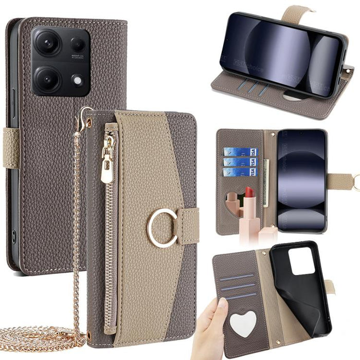 Funda para teléfono de piel con textura de lichi y diseño cruzado, For Redmi A7 Pro 171mm / Poco C85x 5G, For Redmi Turbo 5 Max 5G / Poco X8 Pro Max 5G, For Redmi Turbo 5 5G / Poco X8 Pro 5G, For Redmi K90 Pro Max / Poco F8 Ultra                       ...