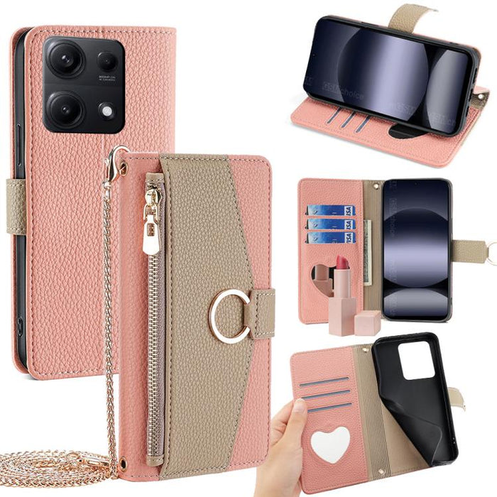 Funda para teléfono de piel con textura de lichi y diseño cruzado, For Redmi A7 Pro 171mm / Poco C85x 5G, For Redmi Turbo 5 Max 5G / Poco X8 Pro Max 5G, For Redmi Turbo 5 5G / Poco X8 Pro 5G, For Redmi K90 Pro Max / Poco F8 Ultra                       ...