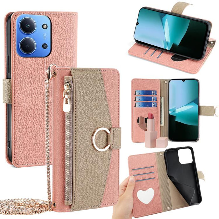 Funda para teléfono de piel con textura de lichi y diseño cruzado, For Redmi A7 Pro 171mm / Poco C85x 5G, For Redmi Turbo 5 Max 5G / Poco X8 Pro Max 5G, For Redmi Turbo 5 5G / Poco X8 Pro 5G, For Redmi K90 Pro Max / Poco F8 Ultra                       ...