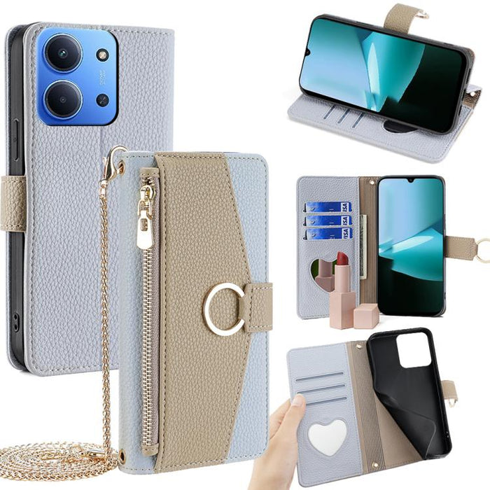 Funda para teléfono de piel con textura de lichi y diseño cruzado, For Redmi A7 Pro 171mm / Poco C85x 5G, For Redmi Turbo 5 Max 5G / Poco X8 Pro Max 5G, For Redmi Turbo 5 5G / Poco X8 Pro 5G, For Redmi K90 Pro Max / Poco F8 Ultra                       ...