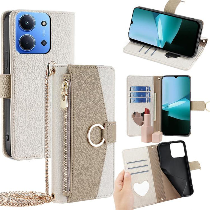 Funda para teléfono de piel con textura de lichi y diseño cruzado, For Redmi A7 Pro 171mm / Poco C85x 5G, For Redmi Turbo 5 Max 5G / Poco X8 Pro Max 5G, For Redmi Turbo 5 5G / Poco X8 Pro 5G, For Redmi K90 Pro Max / Poco F8 Ultra                       ...
