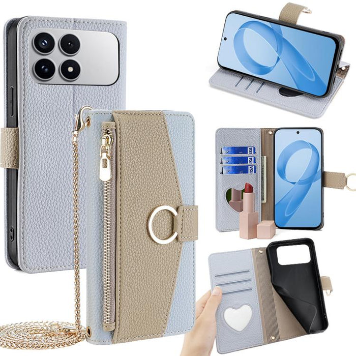 Funda para teléfono de piel con textura de lichi y diseño cruzado, For Redmi A7 Pro 171mm / Poco C85x 5G, For Redmi Turbo 5 Max 5G / Poco X8 Pro Max 5G, For Redmi Turbo 5 5G / Poco X8 Pro 5G, For Redmi K90 Pro Max / Poco F8 Ultra                       ...