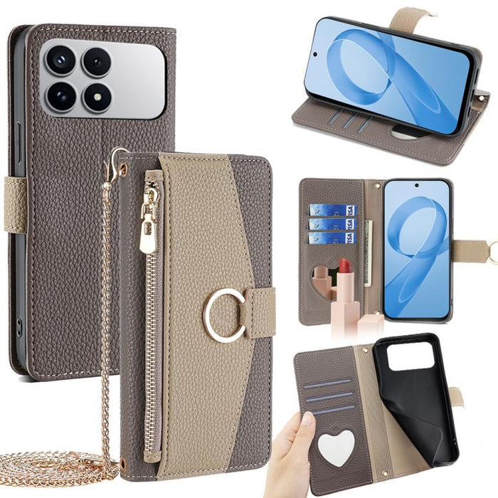 Funda para teléfono de piel con textura de lichi y diseño cruzado, For Redmi A7 Pro 171mm / Poco C85x 5G, For Redmi Turbo 5 Max 5G / Poco X8 Pro Max 5G, For Redmi Turbo 5 5G / Poco X8 Pro 5G, For Redmi K90 Pro Max / Poco F8 Ultra                       ...