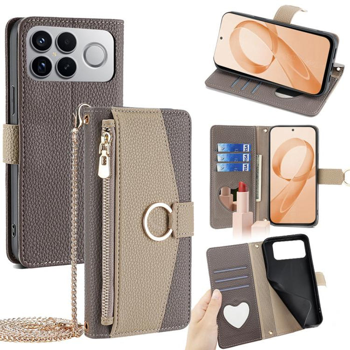 Funda para teléfono de piel con textura de lichi y diseño cruzado, For Redmi A7 Pro 171mm / Poco C85x 5G, For Redmi Turbo 5 Max 5G / Poco X8 Pro Max 5G, For Redmi Turbo 5 5G / Poco X8 Pro 5G, For Redmi K90 Pro Max / Poco F8 Ultra                       ...