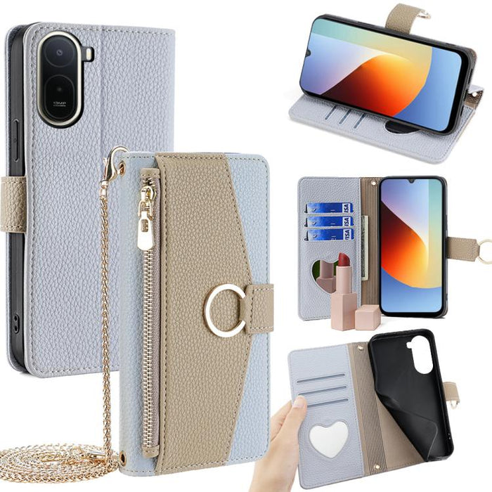 Funda para teléfono de piel con textura de lichi y diseño cruzado, For Redmi A7 Pro 171mm / Poco C85x 5G, For Redmi Turbo 5 Max 5G / Poco X8 Pro Max 5G, For Redmi Turbo 5 5G / Poco X8 Pro 5G, For Redmi K90 Pro Max / Poco F8 Ultra                       ...